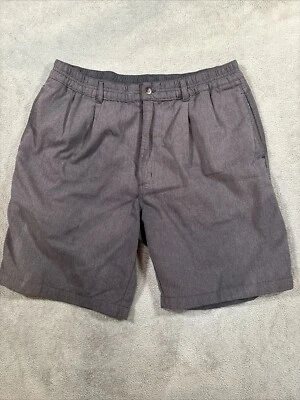 VINTAGE Corneta Niño Pantalones Cortos Para Hombres 34” Gris Suelto Relajado Calce Suelto Plisado 9” Entrepierna Foto 1 de 4