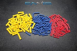 600 PK 10-12 14-16 18-22 GAUGE VINYL BUTT CONNECTORS 200 PCS EA TERMINAL BARREL - Picture 1 of 4