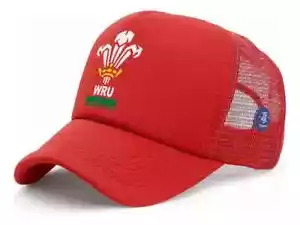 WELSH RUGBY UNION - WRU - Red TRUCKER Hat - Cap - Adults - Unisex - New - Picture 1 of 2