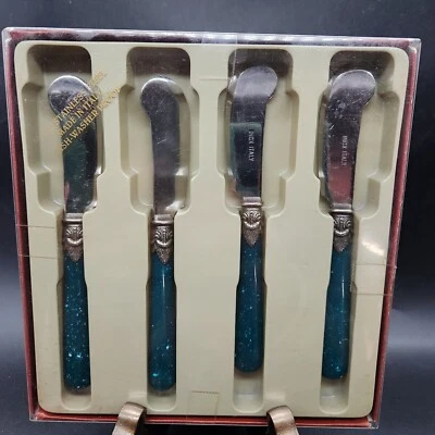 Napoleon 18/10 不锈钢黄油摊铺机 带丙烯酸绿色手柄 NOS — 第 1/4 张图片