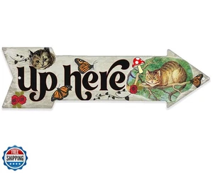 Alice in Wonderland Decor - Up Here - Directional Arrow Metal Sign - Alice in - Picture 1 of 5