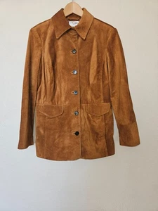 Frame Denim Retro Suede Jacket Size Small Tawny Brown - Picture 1 of 11