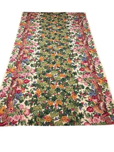Wilton Court Cotton Tablecloth – Autumn Harvest with Turkeys, Fruit & Floral Bor - Picture 1 of 6