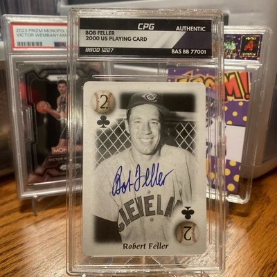 BOB FELLER AUTO🔥BECKETT AUTHENTICATED🔥AUTO ON PLAYING CARD🔥🔥🔥 CPG - Image 1 of 4