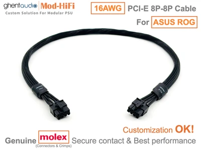 ⚡️16AWG PCI-E GPU 8P Cable for ASUS ROG THOR Platinum II 1200W -📏70cm/27 inch - Image 1 of 4