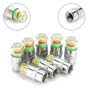 8x New Car Tire Pressure Monitor Valve Cap W/Sensor Indicator 3 Color Eye - Picture 1 of 12