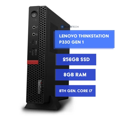 Lenovo ThinkStation Tiny Desktop PC - 8th Gen i7 | 8GB RAM 256B SSD Windows 11 - Image 1 of 4