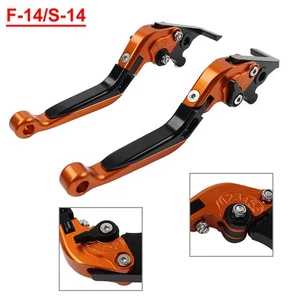 Orange Klappbare Kupplungshebel / Bremshebel Für Suzuki DL1000/V-STROM GSX1400 - Picture 1 of 11
