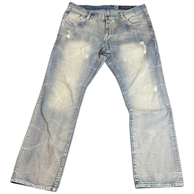 Marc Ecko DEADLY THREADS Jeans Men's 39X33 Straight Distressed Denim Cut and Sew - Image 1 of 4