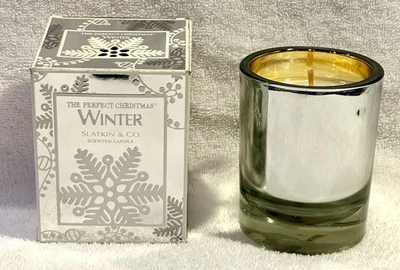 Slatkin & Co MERCURY Glass The Perfect Christmas 7.3 oz Candle RARE - Image 1 of 4