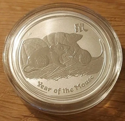 Lunar II Silber 1/2 Oz Maus 2008  - Bild 1 von 2