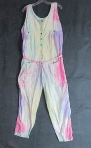 Vintage BHOPI BHOPA Jumpsuit XL Batik Knopfleiste Strampler Künstler Grunge Hippie 80er - Bild 1 von 11