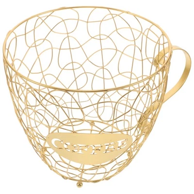  Kaffeepadhalter-Organizer – Tassendesign, goldenes Küchenregal für - Bild 1 von 4