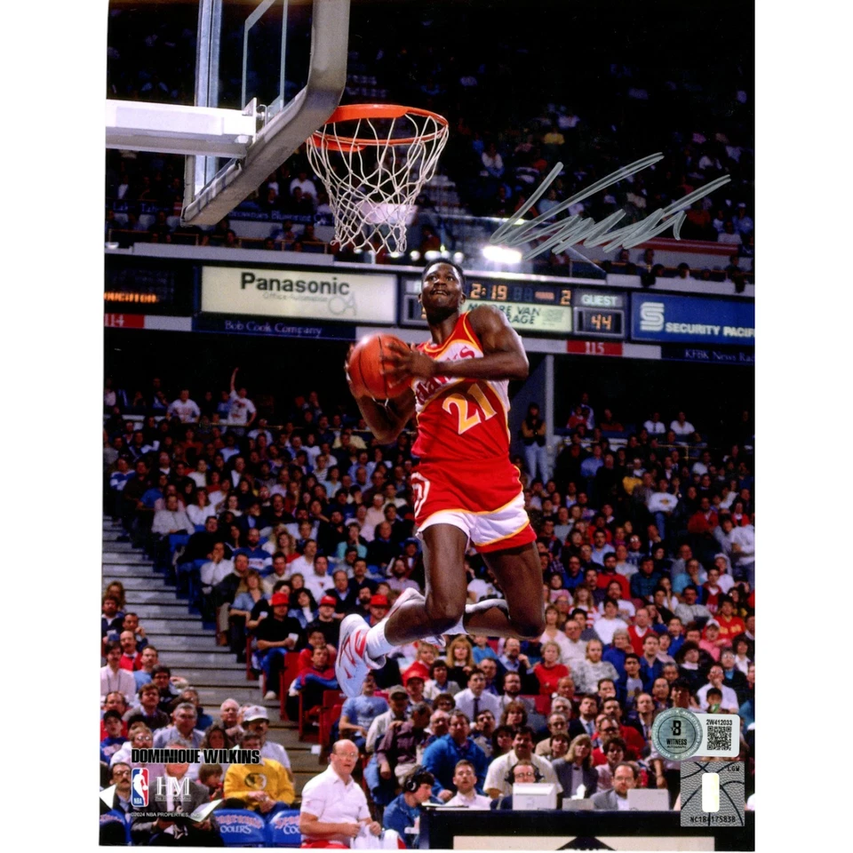 Dominique Wilkins Autographed Atlanta Hawks 8x10 Photo Beckett Witness 49729 - Image 1 of 1