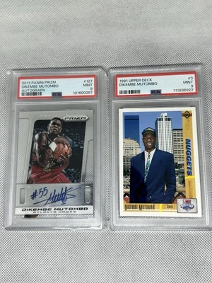 1991 Upper Deck Dikembe Mutombo ROOKIE + 2013 Panini Prizm AUTO PSA 9 - Image 1 of 4