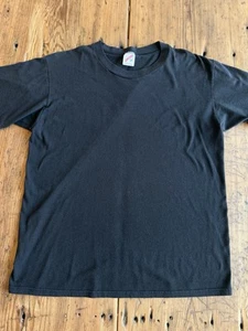 Vtg. 90’s Black Faded Distressed Jerzees Blank T Men's Sz Large Single Stitch - Picture 1 of 9