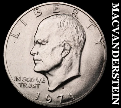 1971-S Silver Eisenhower Dollar - Choice Gem Brilliant Unc  Lustrous  #G771 - Image 1 of 2