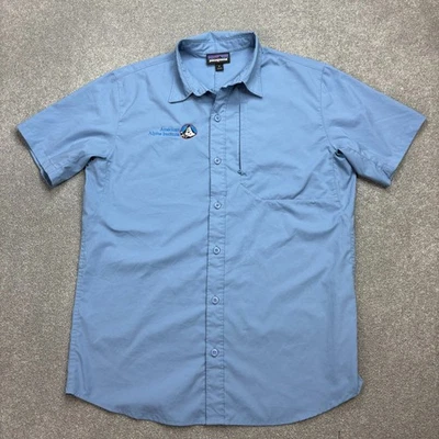 Patagonia Shirt Adult Medium Blue Skiddore Button Up Hiking Hawaiian Beach Men - Image 1 of 4
