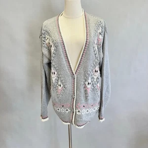 Koret Estilo Universitario Pom Pom Cárdigan Suéter Talla Pequeña Cottagecore Pescador - Imagen 1 de 17