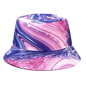 Tie-Dye Bucket Hat Cap Double-sided Bucket Hat Fisherman's Cap Men Women Cotton - Picture 1 of 6