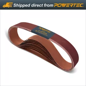 POWERTEC 2x42" 180 Grit Sanding BeltAluminum Oxide Sandpaper, 10 pcs (424218A) - Picture 1 of 10