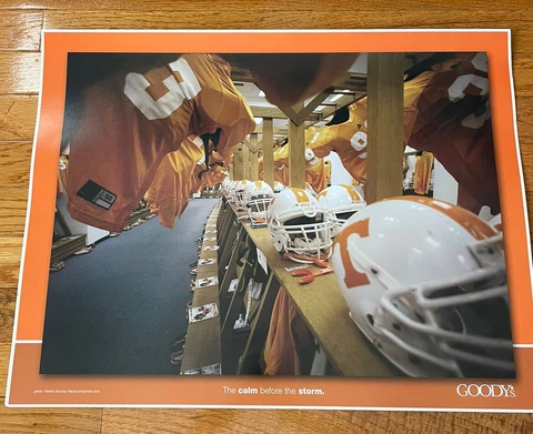 Vintage 90’s Tennessee Volunteers “Calm Before The Storm” Locker Poster 17”x22” Cover
