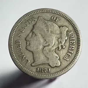 1873 3 Cent Nickel -0256 - Picture 1 of 2