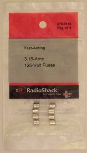 Fast-Acting 3.15-Amp 125-Volt GMA Glass Fuses 5 x 20mm 3.15A 125V 4/PK - Picture 1 of 1