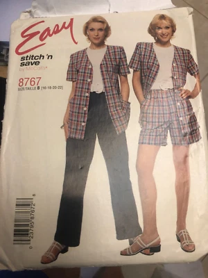 Stitch N Save 8767 Sewing Pattern Fast EASY Shorts Blouse Pants 16-22 UNCUT - Image 1 of 2