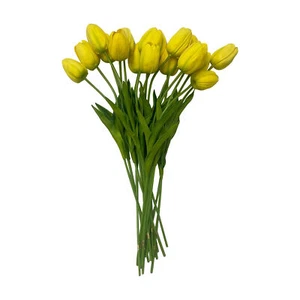 36 Pc Artificial Foam 15" Real Touch Yellow Tulip Flower Faux Flower Silk Floral - Picture 1 of 7