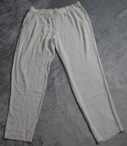 Eileen Fisher Jogger Pants Women's Large Ivory Elastic Waist Ankle Casual - Picture 1 of 11