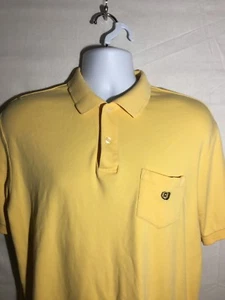 Mens Chaps Ralph Lauren Yellow Short Sleeve Polo Shirt 100% Cotton Sz M - Picture 1 of 7