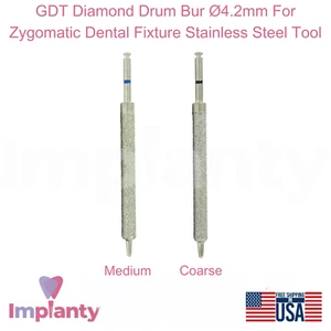 GDT Diamond Tambor Bur Ø4,2 mm para accesorio dental cigomático herramienta de acero inoxidable - Imagen 1 de 7