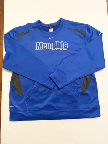 Men’s Nike Memphis Tigers Therma-Fit Pullover Sweatshirt Size XL Blue Cover