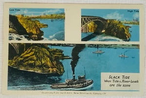 Vintage Postcard - Slack Tide at Reversing Falls, New Brunswick, Canada - 1954 - Bild 1 von 2