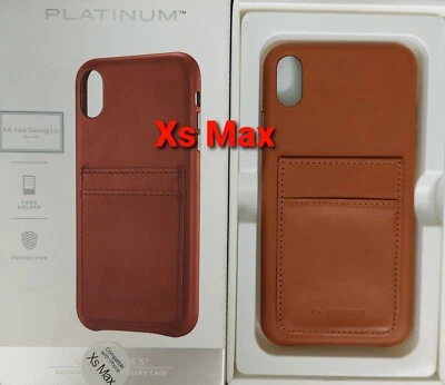 Platinum - Leather Wallet Case for Apple iPhone XS Max - Papaya - Image 1 of 4