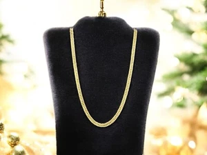 Men And Women’s 14k Heavy Gold Plated 6mm Franco Woven Chain Necklace 24in Gift - Picture 1 of 9