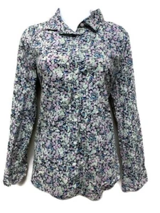 J.Crew Damen Hemd geblümt lila grün "perfekte" Passform geknöpft 25538 Größe 2 - Bild 1 von 7