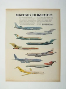 Vintage Qantas Domestic Airlines Print AD 1960s Aviation Cargo Airplanes Freight - Picture 1 of 2