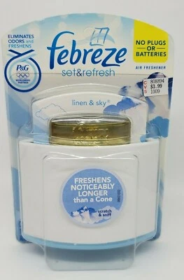 Febreze Set & Refresh Linen & Sky Air Freshener NIP New Housing Unit & 1 Refill - Image 1 of 3