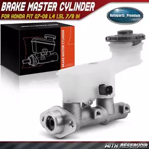 Brake Master Cylinder w/ Reservoir & Sensor for Honda Fit 07-08 L4 1.5L 7/8 In. - Picture 1 of 9