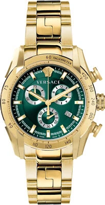 Versace VE2I00621 V-Ray Cronógrafo Oro Verde Acero Inoxidable Reloj Hombre NUEVO Foto 1 de 4