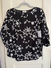 NWT Anthropologie Kindred Woven PEASANT Blouse Boho TOP Tunic M L XL Black Embro