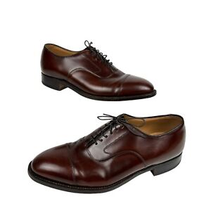 Johnston & Murphy Men's Melton Dress Shoes 10.5E Leather Brown Cap Toe Lace Up