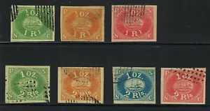 B&D: 1857 Peru Scott 1-2 Nachdrucke auf gewebtem Papier (storniert nicht echt) - Bild 1 von 2