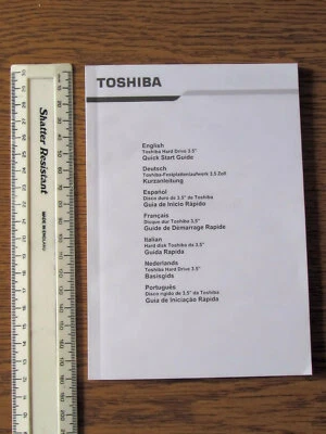 VINTAGE TOSHIBA HARD DRIVE 3.5" QUICK START GUIDE IN ENGLISH AND SEVERAL OTHER L - Image 1 of 4