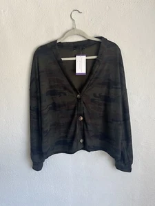 Social Standard by Sanctuary Women's Button Up Daytripper Cardigan Camo XXL - Picture 1 of 4