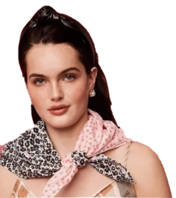 Lele Sadoughi女式混合花卉方巾-粉色/黑色 — 第 1/4 张图片