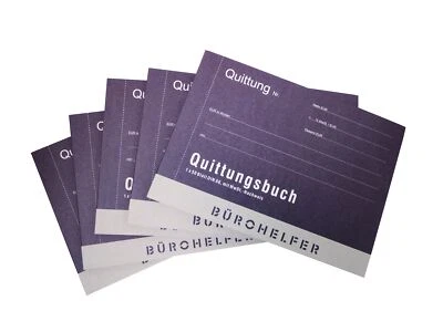 RHEITA-KRAUTKRÄMER GMBH 5 x Rheita Quittungsbuch Quittungsblock, DIN A6 , je 50 Blatt mit MwSt.-Nachweis