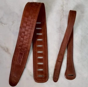 Handmade Leather Guitar Strap 3 Inch Wide for Acoustic, Electric,Bass Guitars - Picture 1 of 6